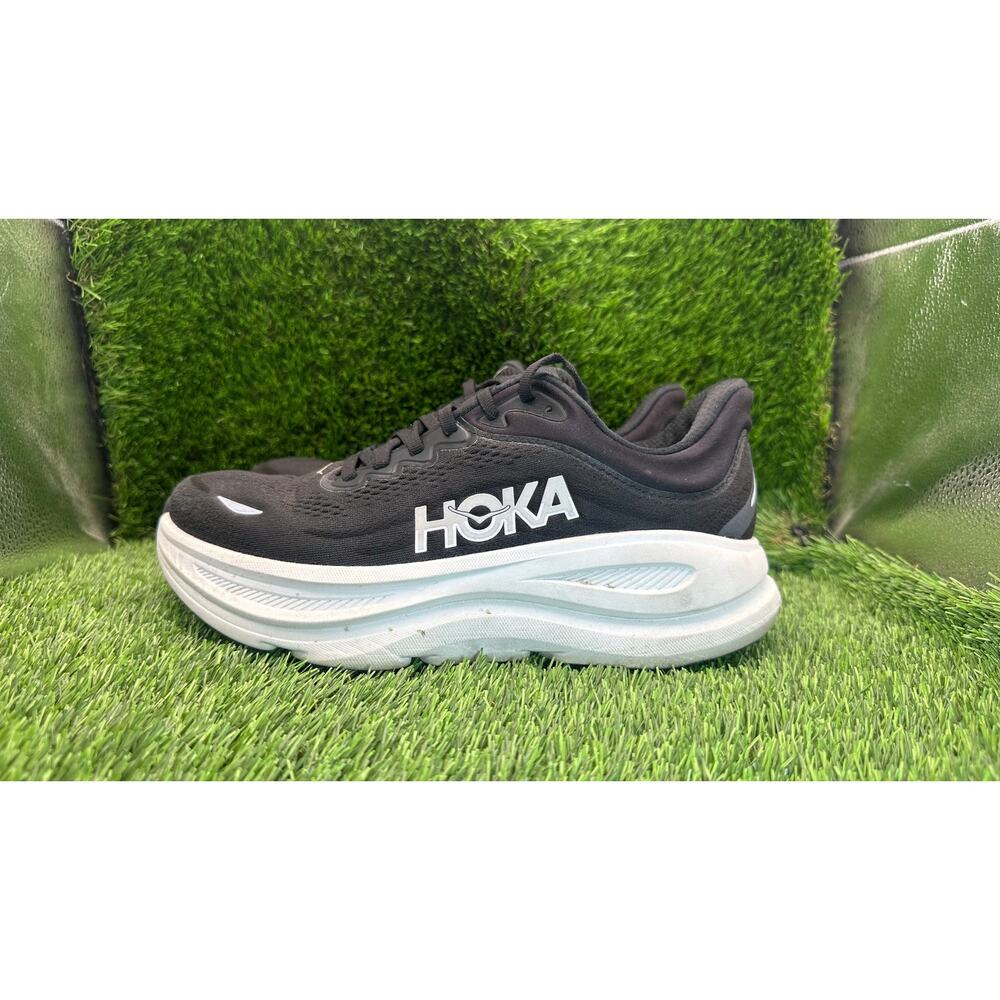 Hoka One One Bondi 9 1162014-BWHT Athletic Sneaker Womens 8.5D Black Knit Sports - Picture 3 of 12